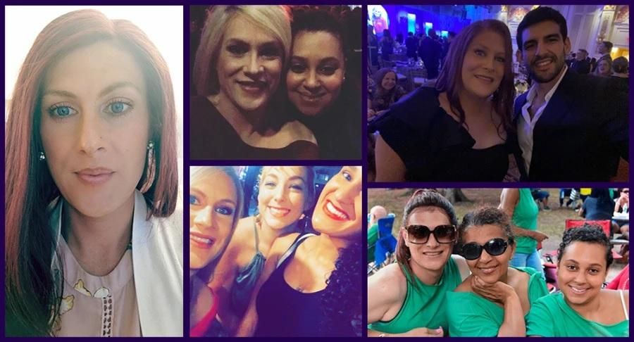 Collage of photos featuring Keira and her friends at various events.