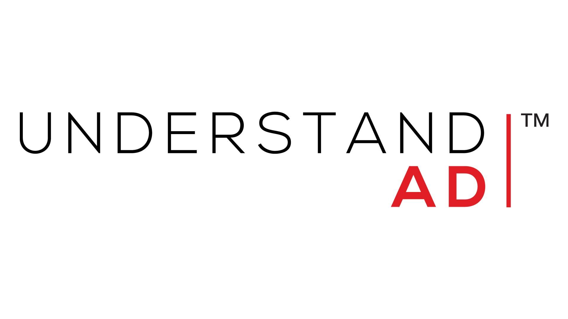 UNDERSTAND AD trademark logo. The word 'UNDERSTAND' appears in bold black sans-serif uppercase letters with a trademark symbol. Below it, 'AD' is displayed in smaller bold text, with the letters A and D separated by a vertical red line.